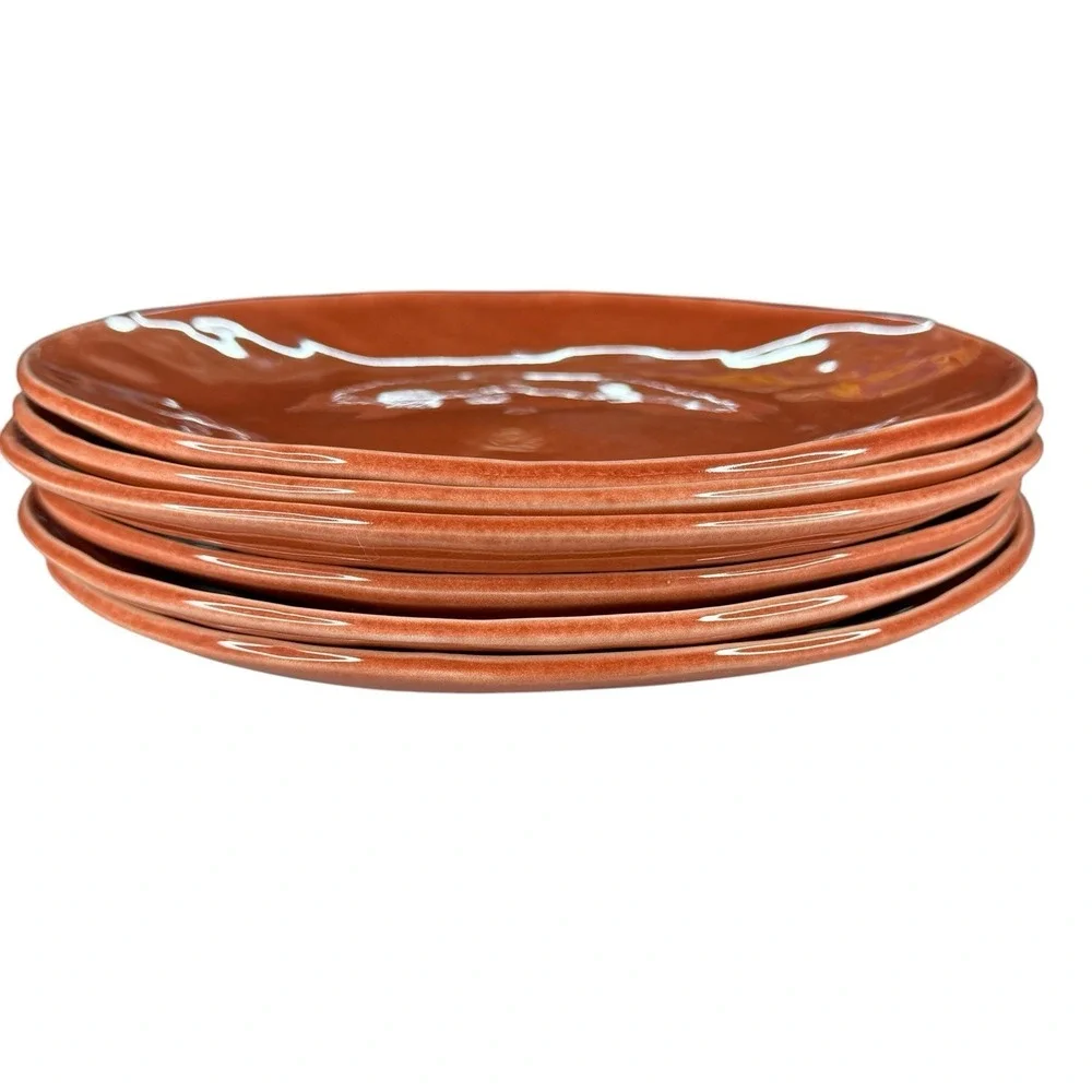 Pier 1 Orange Dinner Plates - 11